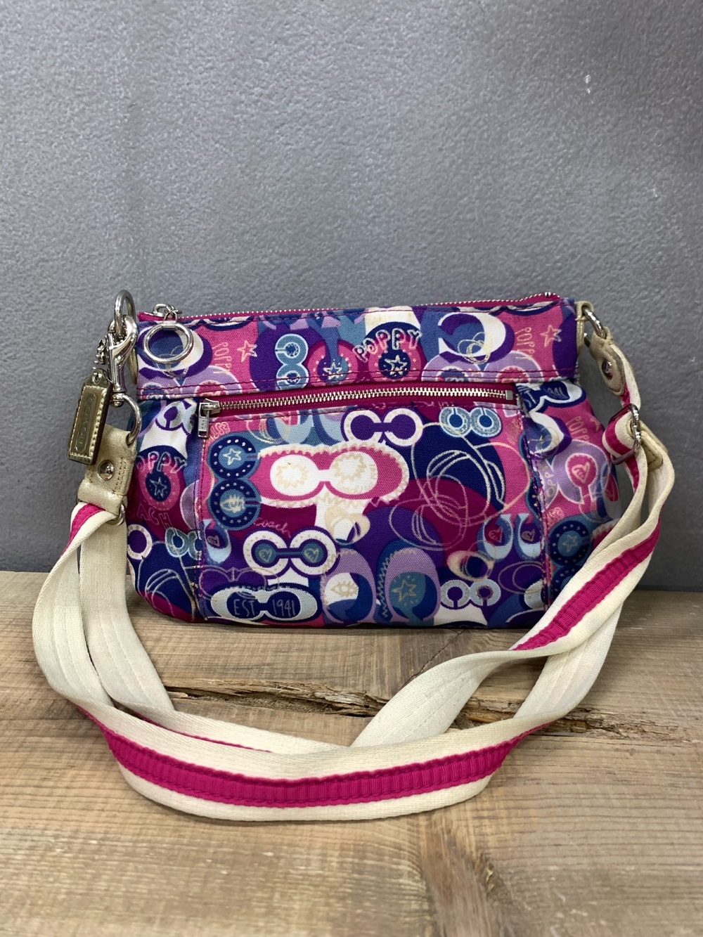 Coach Poppy Pop C Signature Graffiti Sequin Crossbody Purse #46347 y2k - Picture 2 of 15